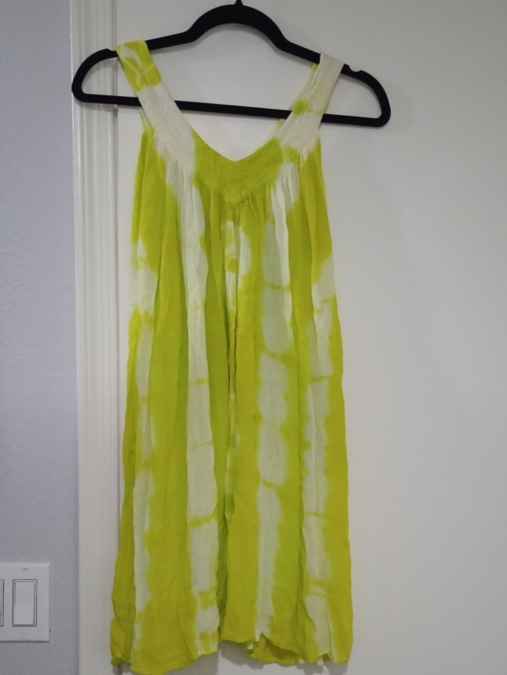 Shoreline Lime Green and White Tie-Dye Midi Dress
